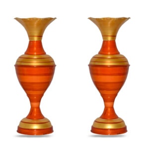 Sanjari Metal Flower Vase 16 Inch Height Long - Elegant Home Decor Accent for Artificial Flowers | Stylish Handcrafted Modern Design | Decorative Vase for Living Room, Bedroom, or Office | Pack of 2