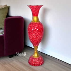 SANJARI Elegant Metal Flower Vase Big Size 24 Inches Height Long- Stylish Home Decor Accent with Durable Craftsmanship - Contemporary Design for Flowers, Living Room, and Wedding Decor | Pack of 1