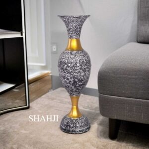 SANJARI Elegant Metal Flower Vase Big Size 24 Inches Height Long- Stylish Home Decor Accent with Durable Craftsmanship - Contemporary Design for Flowers, Living Room, and Wedding Decor | Pack of 1