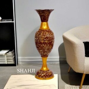 SANJARI Elegant Metal Flower Vase Big Size 24 Inches Height Long- Stylish Home Decor Accent with Durable Craftsmanship - Contemporary Design for Flowers, Living Room, and Wedding Decor | Pack of 1